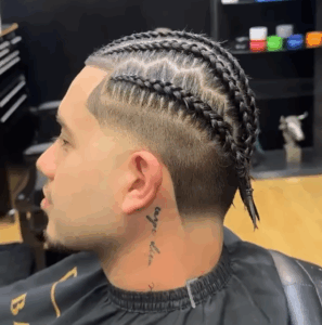 peinado hombre trenza
