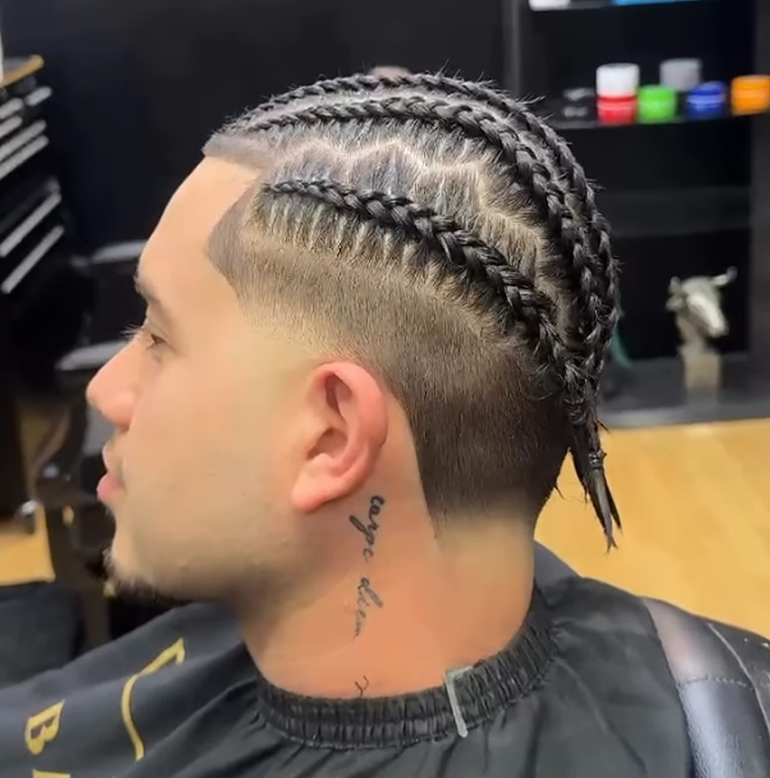 peinado hombre trenza